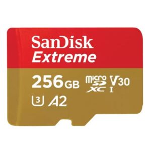 כרטיס זיכרון מהירות קריאה 190MBPS נפח 256GB לצילום מקצועי SanDisk Extreme microSD
