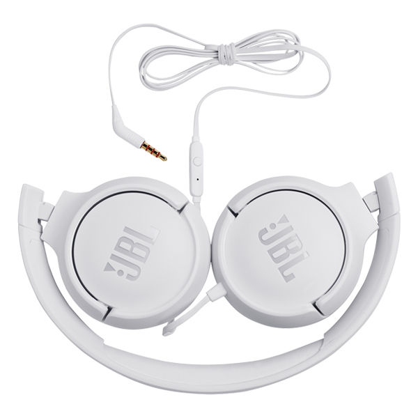 אוזניות קשת JBL Tune 500 לבנות | מיקרופון מובנה וצליל נקי
