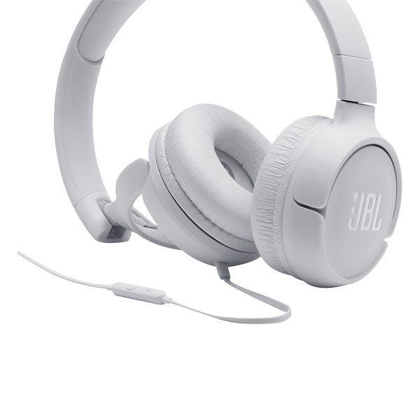 אוזניות קשת JBL Tune 500 לבנות | מיקרופון מובנה וצליל נקי
