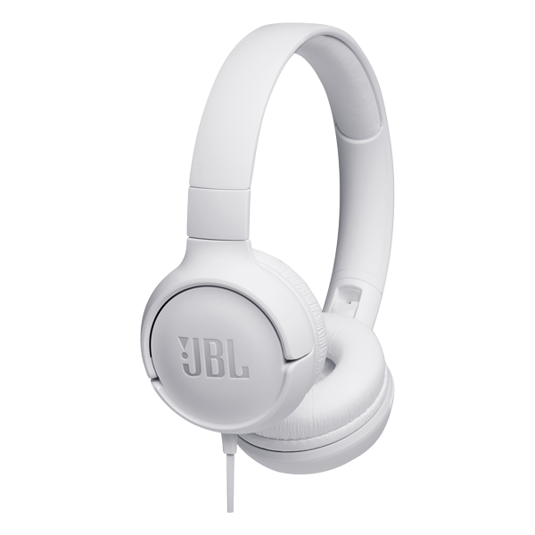 אוזניות קשת JBL Tune 500 לבנות | מיקרופון מובנה וצליל נקי