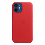 כיסוי עור מקורי לאייפון 12 מיני אדום Product RED תומך MagSafe