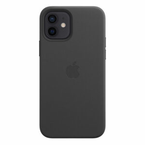כיסוי עור מקורי לאייפון 12 שחור תומך MagSafe