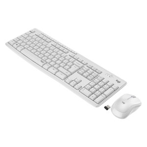 עכבר ומקלדת אלחוטיים למחשב לחיצה שקטה Logitech MK295 לבן