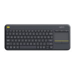 מקלדת עם משטח מגע אלחוטית מעוצבת וקומפקטית Logitech k400 Plus