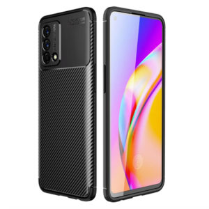 כיסוי ל Oppo A74 שחור דמוי קרבון קשיח ועמיד