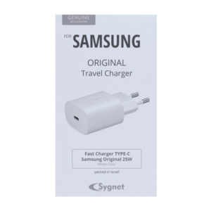 ראש מטען סמסונג 25W מקורי נארז בארץ עם יציאת USB-C לבן