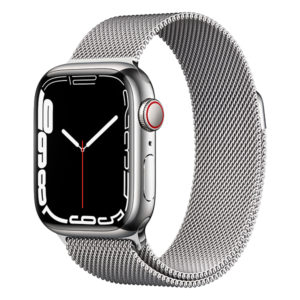 שעון חכם Apple Watch Series 7 41mm כסוף פלדת אל-חלד תומך GPS ו-Cellular עם רצועת Milanese Loop