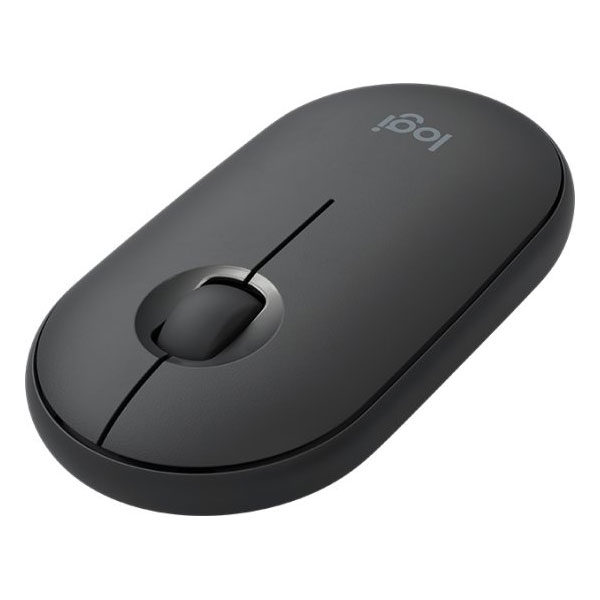 עכבר אלחוטי שקט שחור Logitech M350 Pebble בעל מבנה שטוח