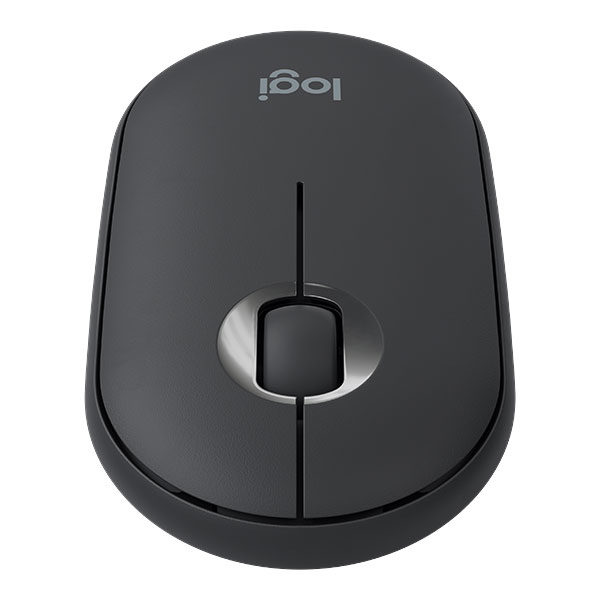 עכבר אלחוטי שקט שחור Logitech M350 Pebble בעל מבנה שטוח