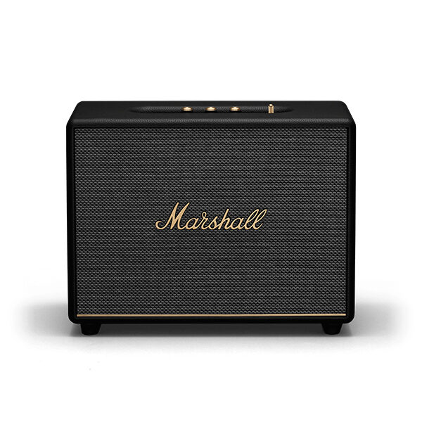 רמקול Marshall Woburn 3 ביתי גדול עם סאונד עוצמתי וחיבור לטלוויזיה שחור