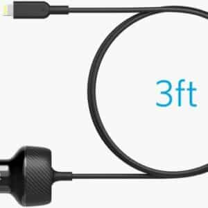 מטען 2 יציאות לרכב עם כבל חיבור Anker PowerDrive Elite 2 24W Lightning