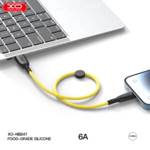 כבל מתאם USB-A לType-C לבן באורך 0.25 מטר לטעינה והעברת נתונים XO NB247