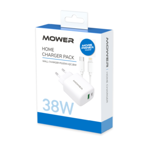 מטען בית Mower דגם Usb A&usb C שתי יציאות 38w כבל Lightnin