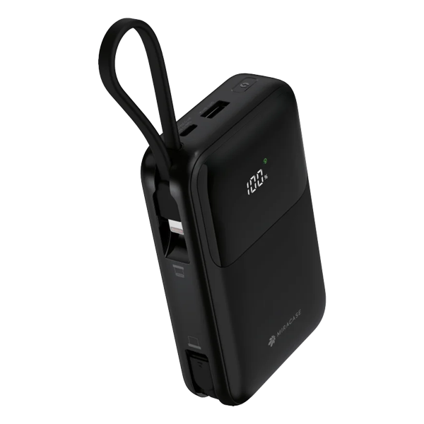 מטען נייד מהיר 20000mAh שחור עם תצוגת לד Miracase MPB20