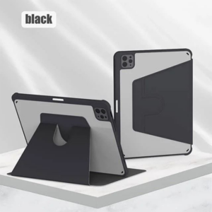 כיסוי פוליו iPad Pro 11 M4 שחור שקוף להגנה מיטבית שני מצבי צפייה ומקום לאחסון העט