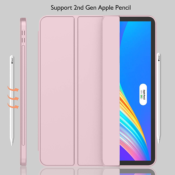 כיסוי פוליו ורוד iPad Pro 12.9 עם מקום לעט בעיצוב אופנתי ועמיד במיוחד