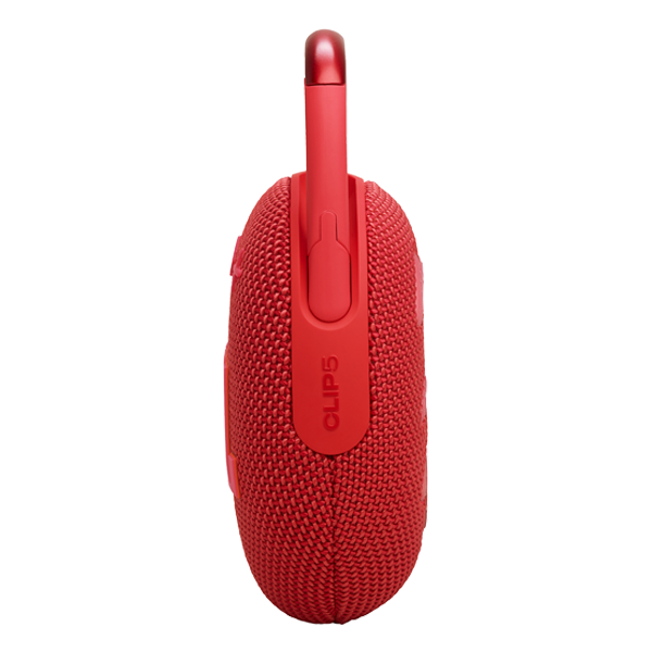 רמקול JBL Clip 5 אדום נייד עם סאונד עוצמתי ועמידות למים