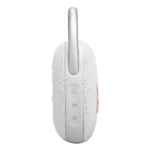 רמקול JBL Clip 5 לבן נייד עם סאונד עוצמתי ועמידות למים
