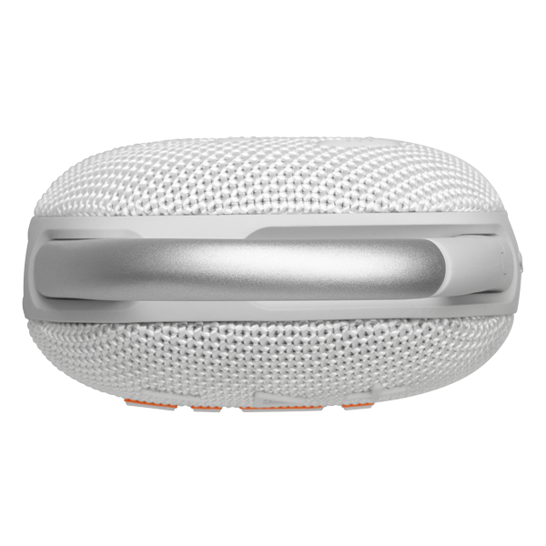 רמקול JBL Clip 5 לבן נייד עם סאונד עוצמתי ועמידות למים