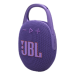 רמקול JBL Clip 5 סגול נייד עם סאונד עוצמתי ועמידות למים