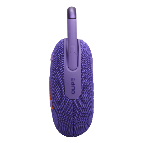 רמקול JBL Clip 5 סגול נייד עם סאונד עוצמתי ועמידות למים