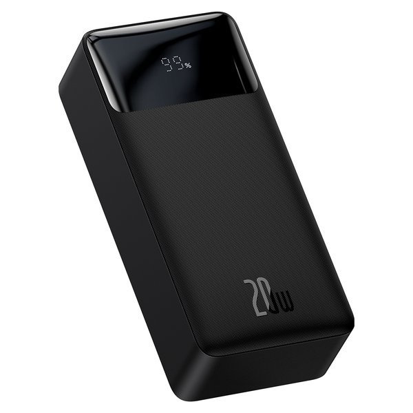 מטען נייד 30000mAh 20W עוצמתי עם טעינה מהירה וצג LED – שחור | Baseus Bipow