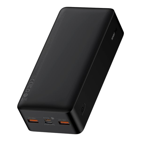 מטען נייד 30000mAh 20W עוצמתי עם טעינה מהירה וצג LED – שחור | Baseus Bipow