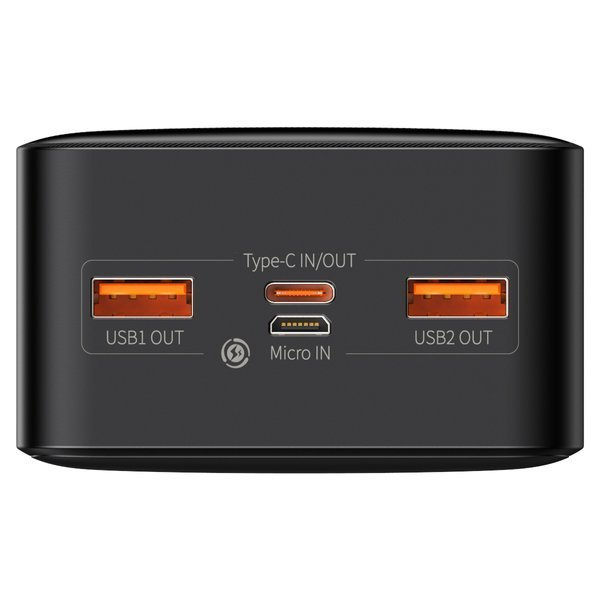 מטען נייד 30000mAh 20W עוצמתי עם טעינה מהירה וצג LED – שחור | Baseus Bipow