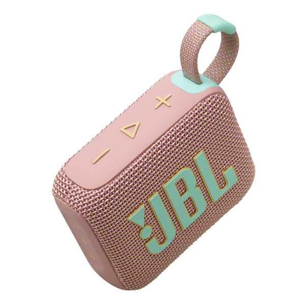 רמקול JBL Go 4 ורוד נייד עם סאונד עוצמתי ועמידות למים