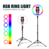 רינג לייט עם חצובה RGB בגודל 33 ס"מ עם שלט רחוק אידאלי ליוצרי תוכן PowerTech
