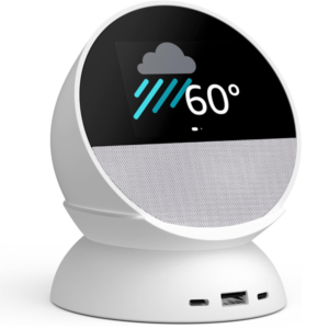 רמקול חכם Amazon Echo Spot לבן עם עוזרת קולית Alexa