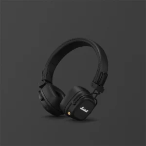 אוזניות Marshall Major 5 שחור | אוזניות אלחוטיות עם 100+ שעות נגינה ועיצוב מתקפל