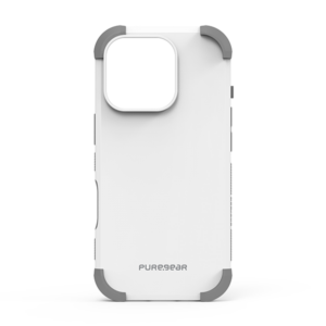כיסוי DualTek לאייפון 16 פרו לבן עם מבנה קשיח PureGear