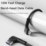 כבל טעינה מהירה 2 מטר בזווית 90 מעלות USB-A ל-Micro מבית Yesido CA81
