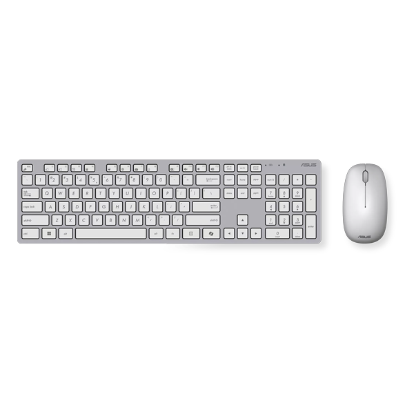 סט מקלדת ועכבר אלחוטיים לבן Asus W5000 | עיצוב דק במיוחד, שקט ונוח ביותר