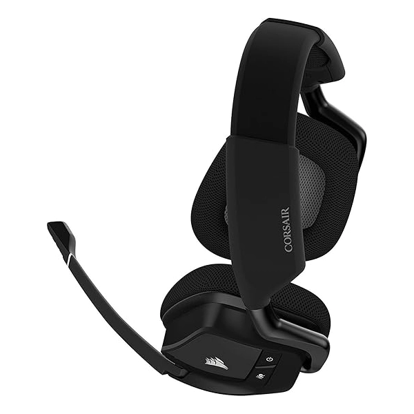 אוזניות גיימינג אלחוטיות Corsair Void Rgb Elite Wireless שחור עם שמע היקפי 7.1 ונוחות מירבית