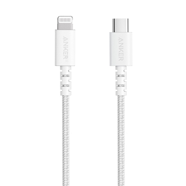 כבל מהיר USB-C ל-Lightning באורך 0.9 מטר - בצבע לבן | Anker PowerLine Select+
