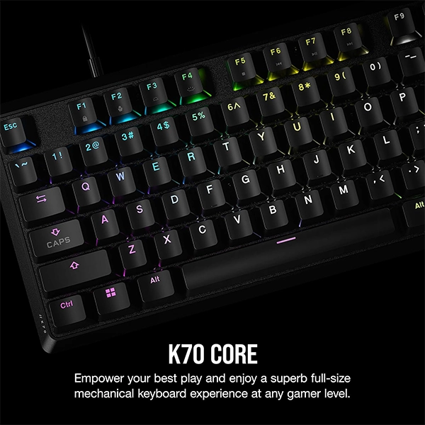 מקלדת גיימינג מכנית Corsair K70 Rgb Pro עם מתגי Cherry Mx ותאורת Rgb לכל מקש