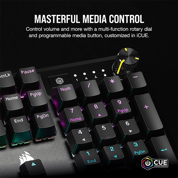 מקלדת גיימינג מכנית Corsair K70 Rgb Pro עם מתגי Cherry Mx ותאורת Rgb לכל מקש