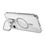 כיסוי שקוף אפור לאייפון 13 פרו עם סטנד תומך MagSafe איכותי | Grip Case Crystal Pro