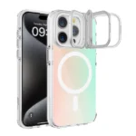 כיסוי שקוף צבעוני לאייפון 11 עם סטנד תומך MagSafe איכותי | Grip Case Crystal Pro