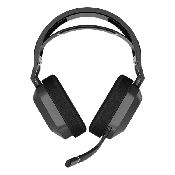 אוזניות גיימינג אלחוטיות Corsair Hs80 Max Wireless שחור עם שמע היקפי Dolby Atmos ומיקרופון איכותי