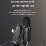 מיקרופון אלחוטי קומפקטי חיבור Type-C ו-Lightning עם סינון רעשים חכם Yesido KR15