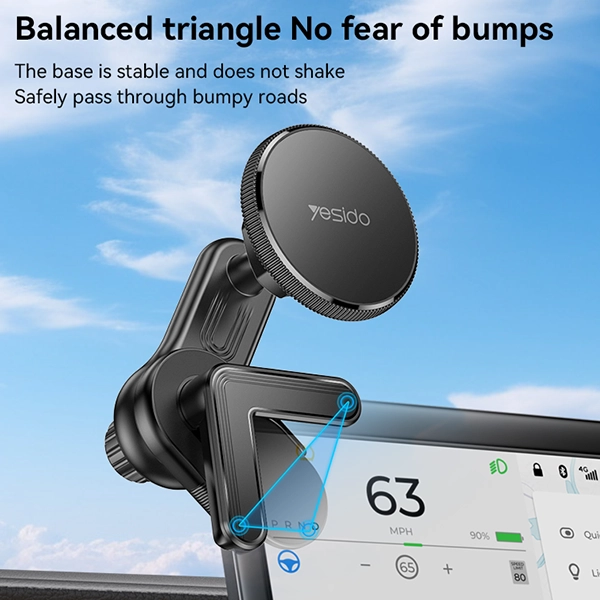 מעמד מגנטי לרכב תומך MagSafe עם סיבוב 360° מותאם למסכים Yesido C213