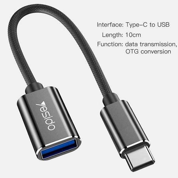 מתאם גמיש Type-C ל-USB לחיבור התקנים חיצוניים Yesido GS01
