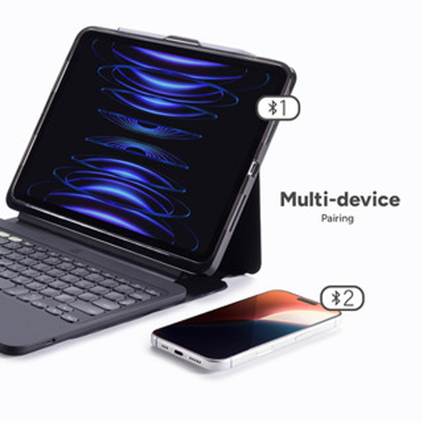 כיסוי מקלדת לאייפד אייר 11 אינץ׳ (M2) שחור | ZAGG Pro Keys 2