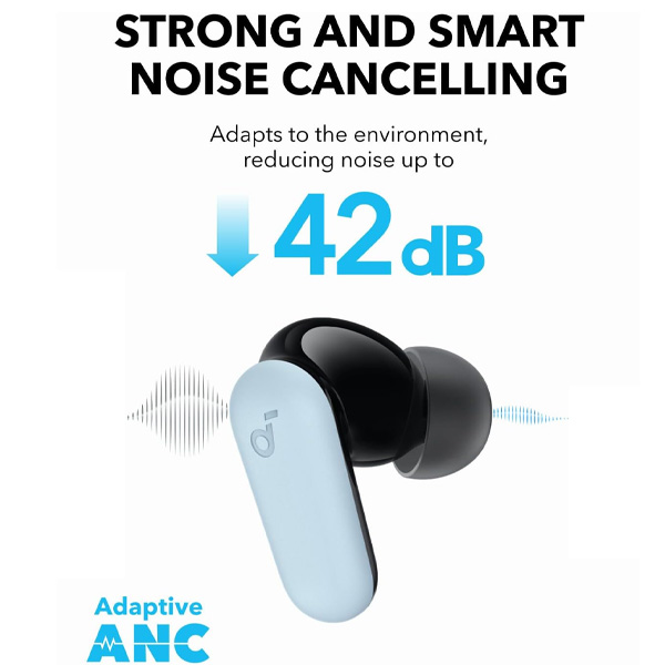 אוזניות אלחוטיות Anker Soundcore P30i כחולות עם סינון רעשים וסאונד עוצמתי