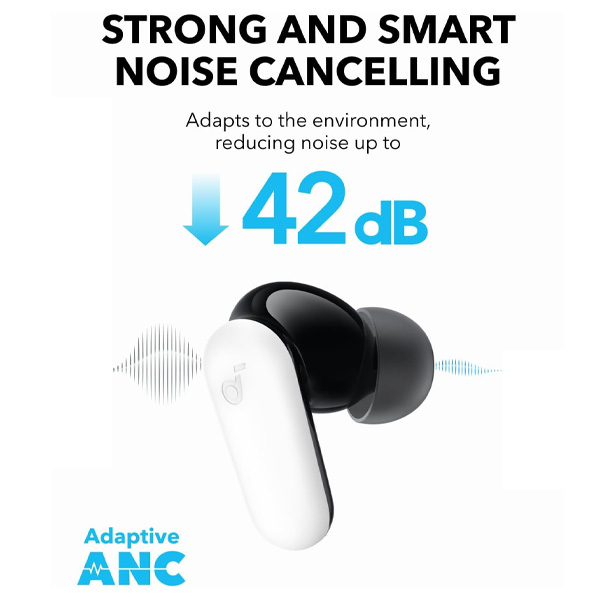 אוזניות אלחוטיות Anker Soundcore P30i לבנות עם סינון רעשים וסאונד עוצמתי