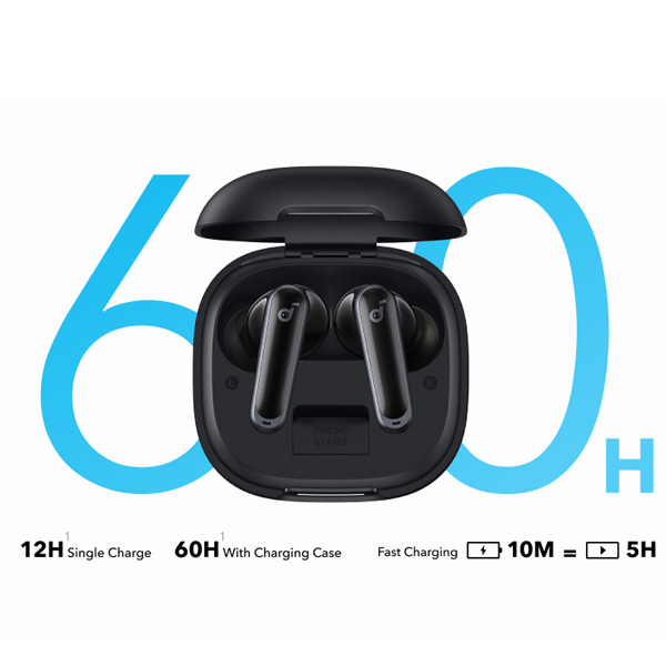 אוזניות אלחוטיות Anker Soundcore P40i שחורות | סינון רעשים חכם וטעינה אלחוטית