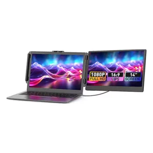 מסך נייד 14״ FHD ללפטופ עם חיבורי USB-C ו-HDMI מתכוונן | S1 Dual Screen Extender